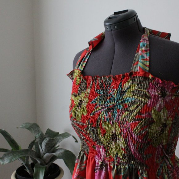 Tropical Halter Maxi Dress Petite XL - Picture 3 of 4